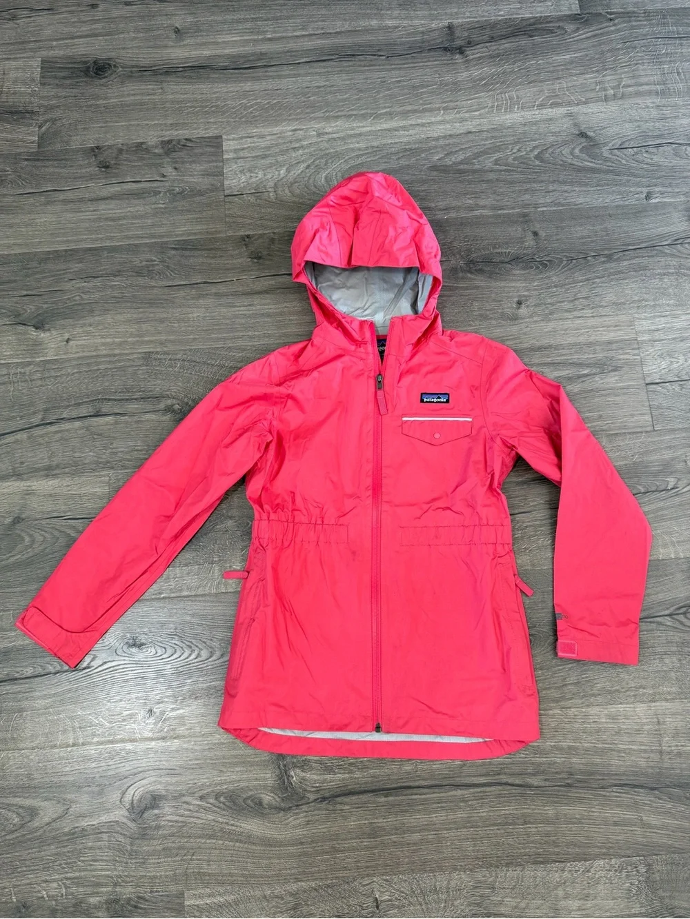 Patagonia Girls' Bright Pink Hooded Raincoat